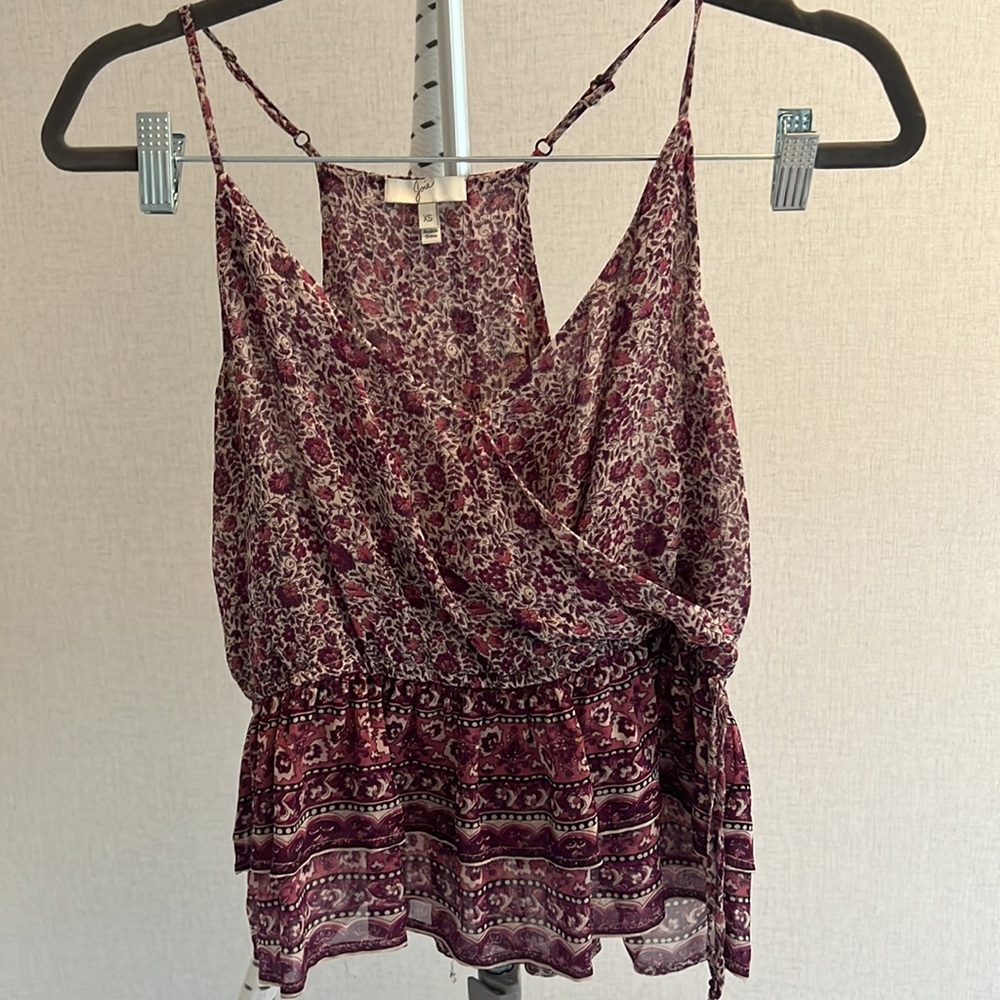 Silk sleeveless purple blouse by Joie